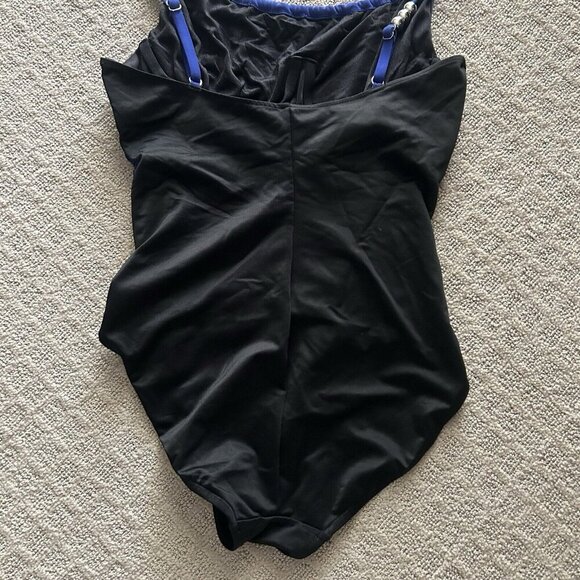 MagicSuit Lisa Draped One Piece Swimsuit Size 12 Blue Tummy Control Slimming - Picture 6 of 11